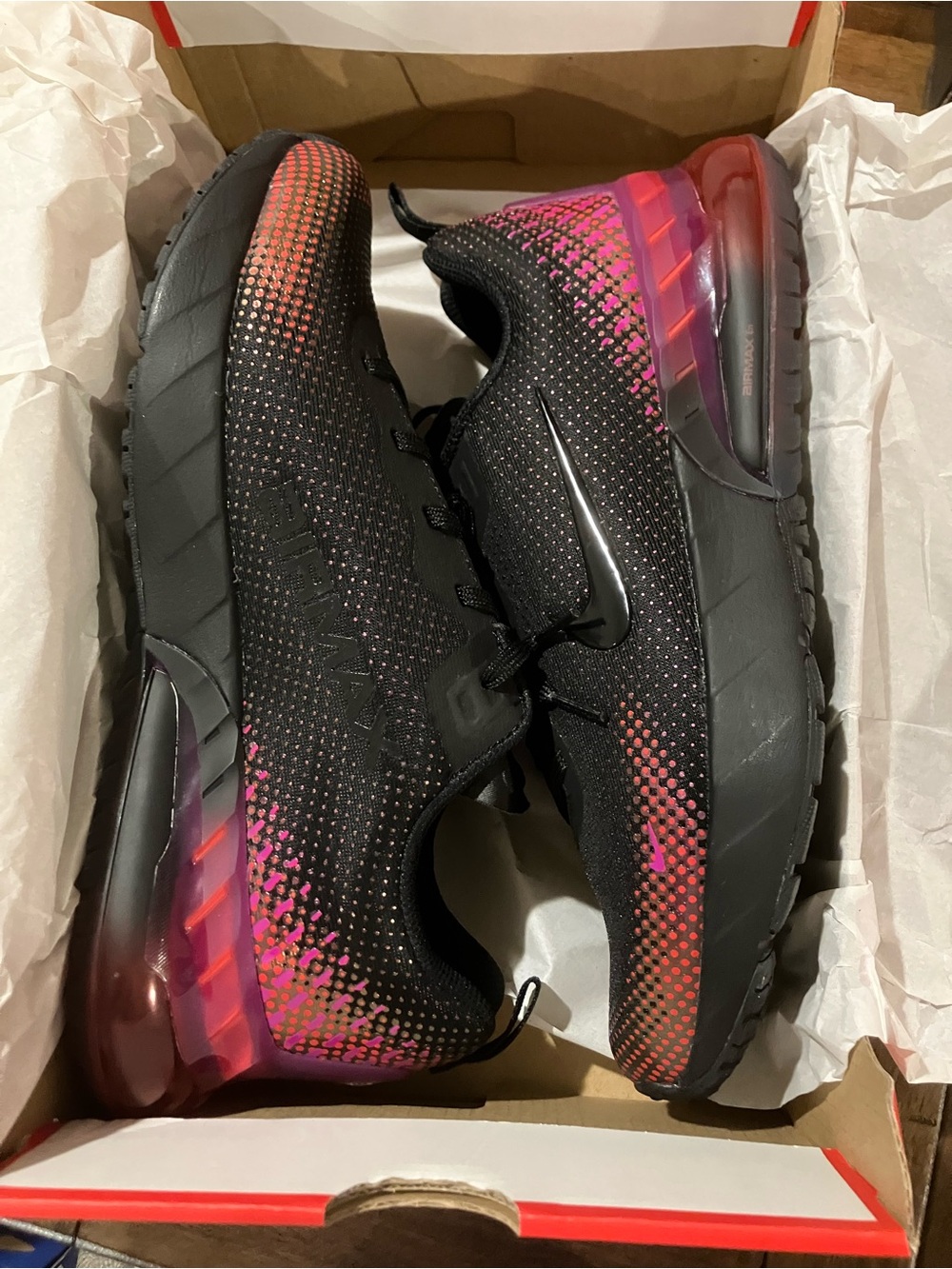 Nike Air Max Phoenix Black Athletic Shoes with Pink & Coral Gradient- 7 Y/ 8.5 w